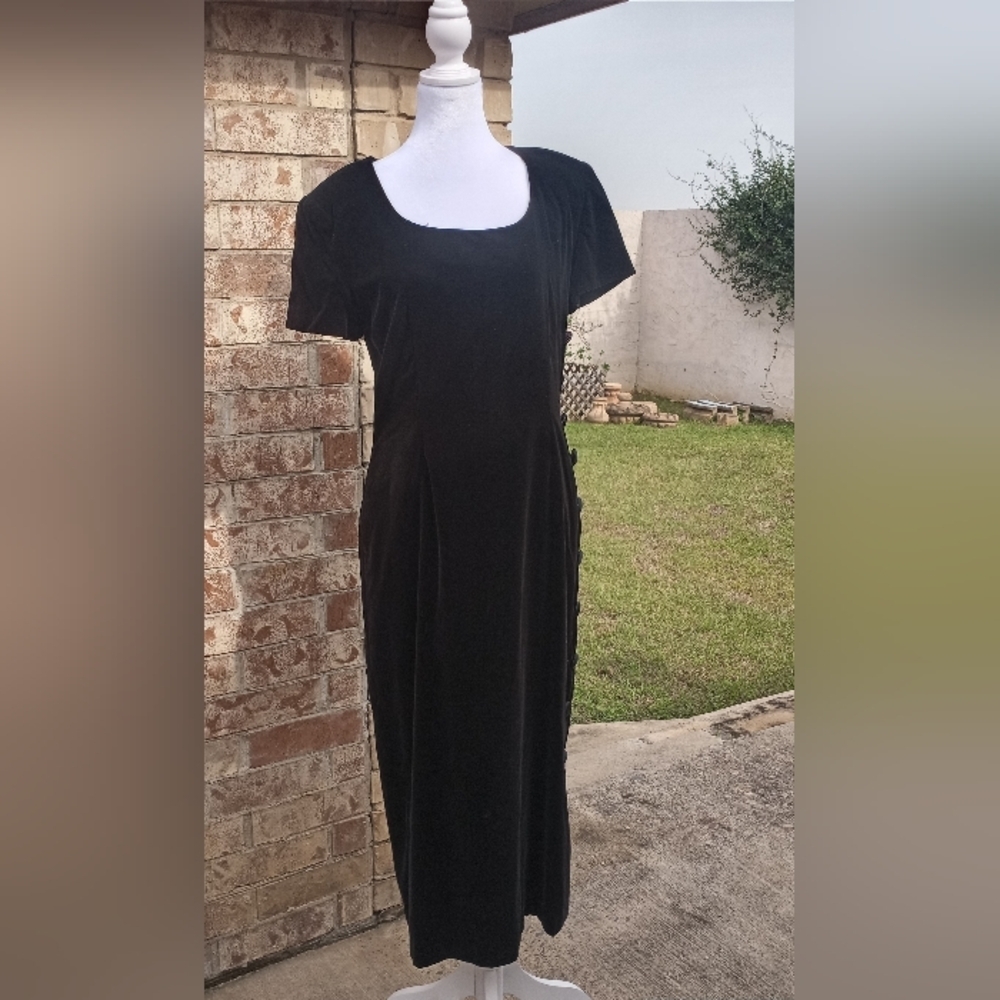 Talbots Vintage Women Soft Velvet Bodycon Midi Party Dress Size 10